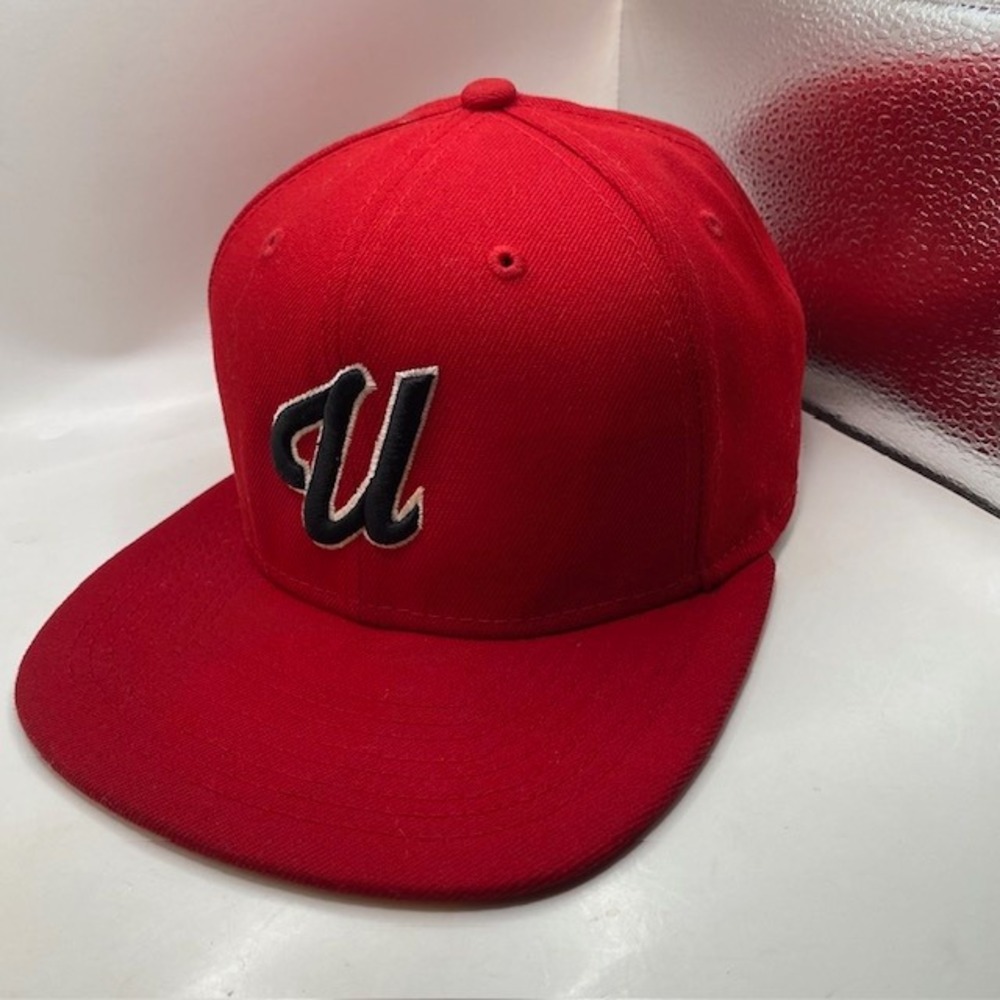 UNIVERSITY New Era 9FIFTY Snapback Hat Mens OSFM Red Embroidered U Logo Cap 950